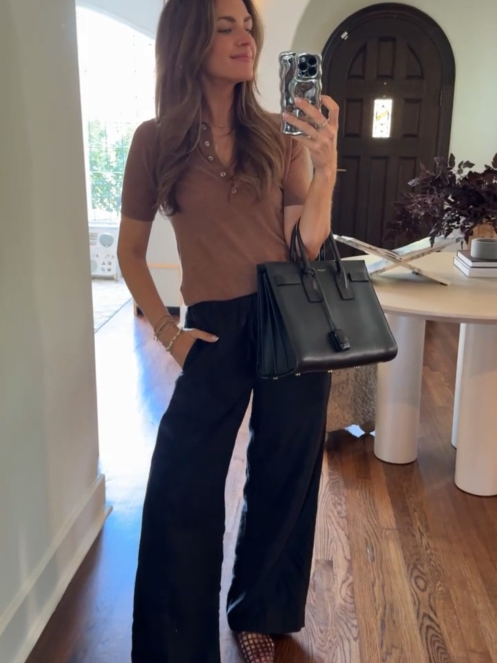J. Crew Black Wide-Leg Pants